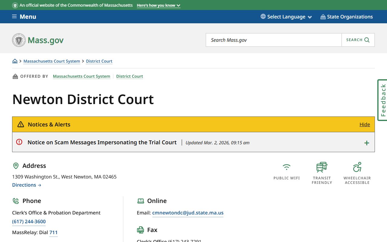 Newton District Court page for Newton criminal court records