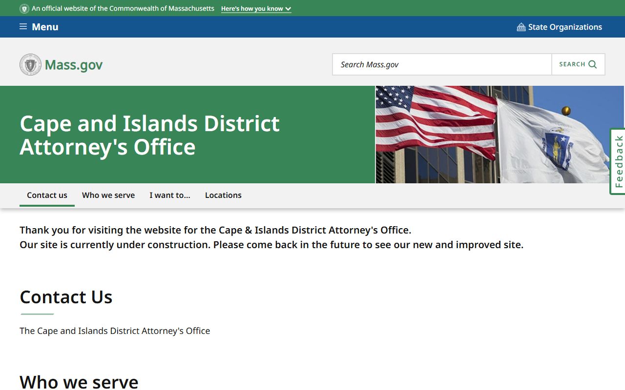 Cape and Islands District Attorney's Office serving Dukes County criminal cases