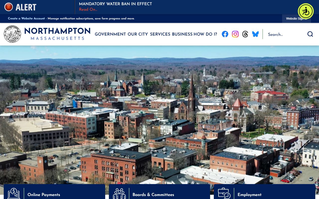 Northampton government page related to Hampshire County criminal court records