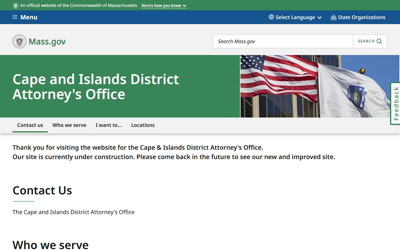 Cape and Islands District Attorney's Office serving Nantucket County criminal cases