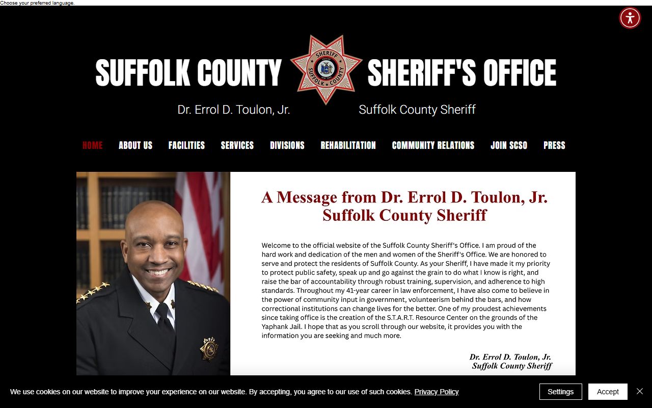 Suffolk County Sheriff's Department website for criminal court records information
